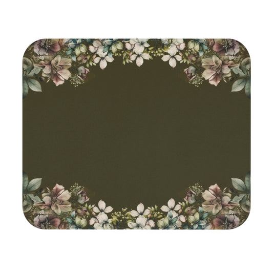 Elegant Floral Mouse Pad (Green)