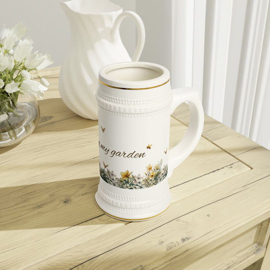 "watering my garden" Stein Mug