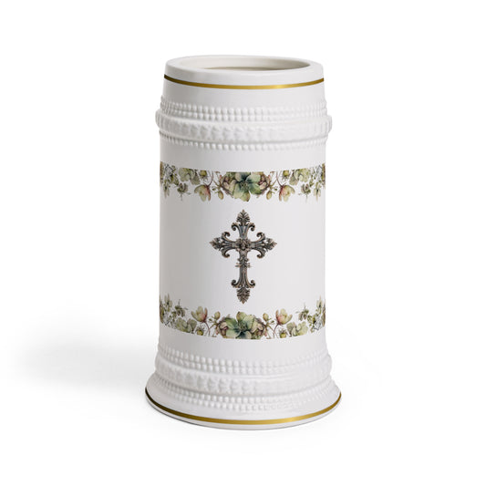 Floral Cross Stein Mug