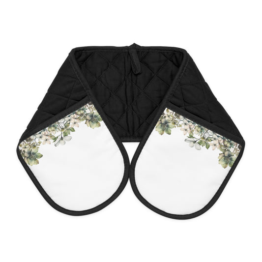 Floral Oven Mitts (White)
