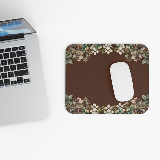 Elegant Floral Mouse Pad (Brown)